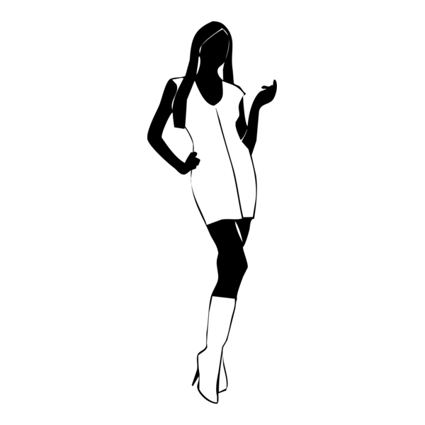 Silhouette Woman Logo PNG Vector