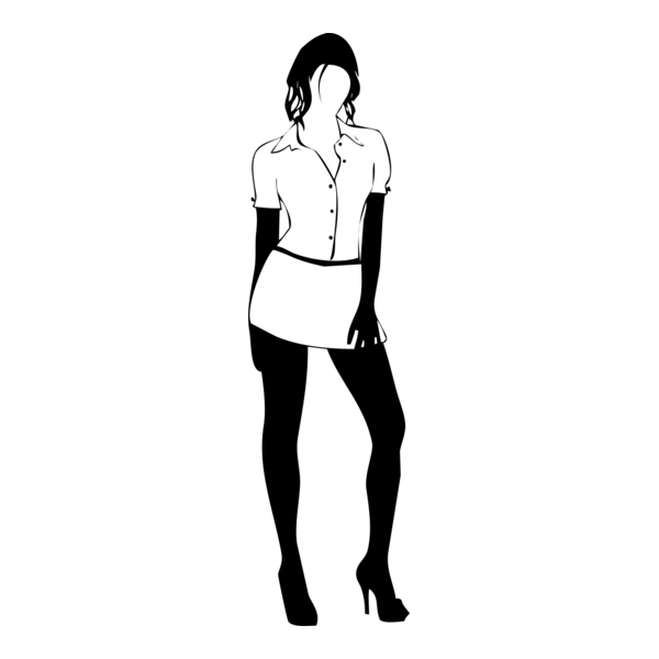 Silhouette Woman Logo PNG Vector