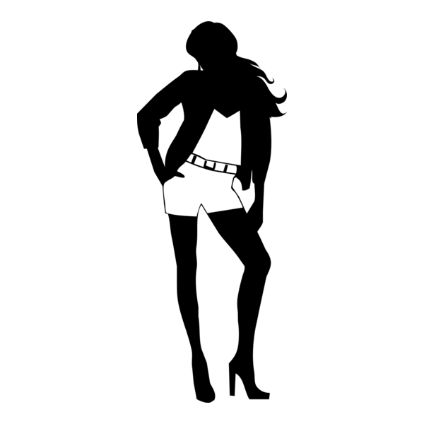 Silhouette Woman Logo PNG Vector