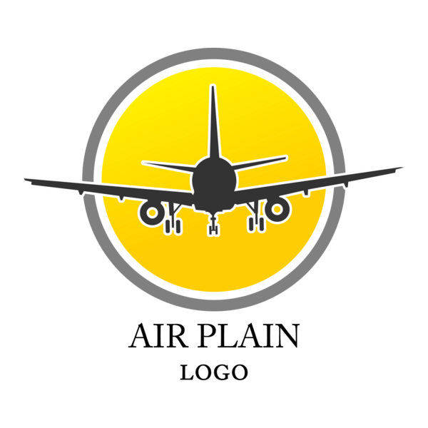 Sun Airplane Art Logo PNG Vector