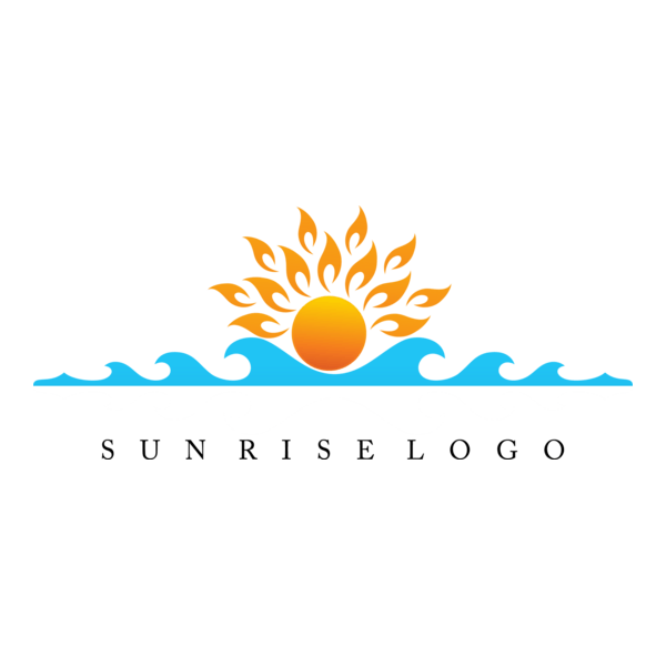 Sun Rise Water Art Logo PNG Vector