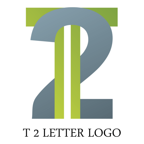 T2 Letter Logo PNG Vector