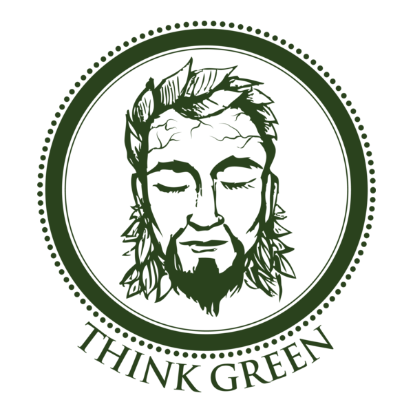 Think Green Floral Face Logo PNG Vector