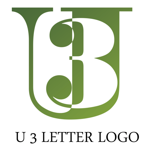 U3 Letter Logo PNG Vector