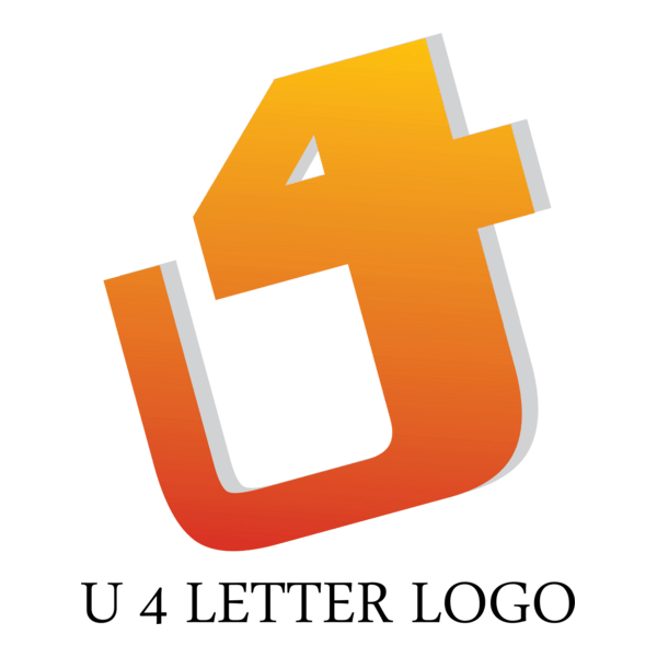 U4 Letter Logo PNG Vector