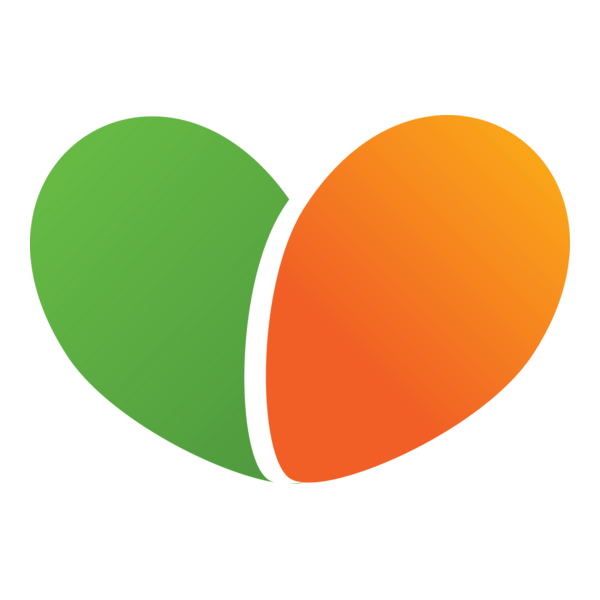 V Heart Letter Logo PNG Vector