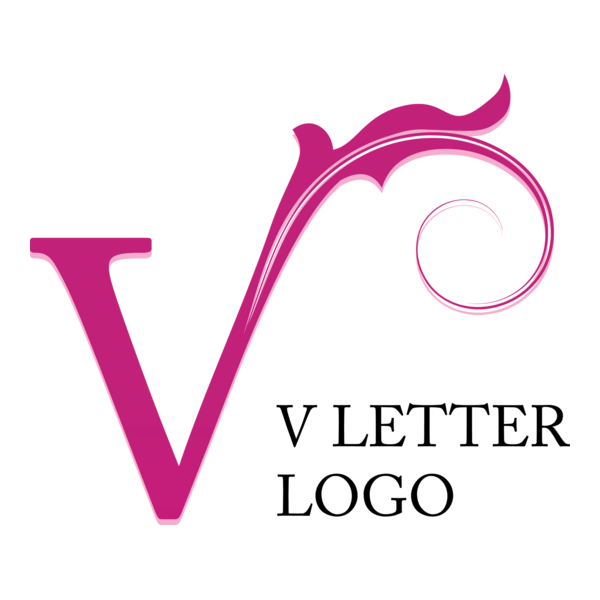 V Letter Floral Logo PNG Vector