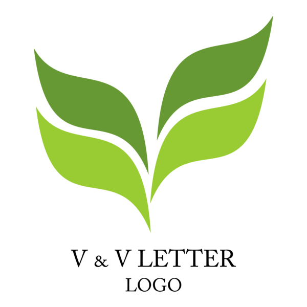 V Letter Green Logo PNG Vector