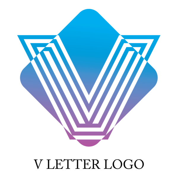 V Line Logo PNG Vector
