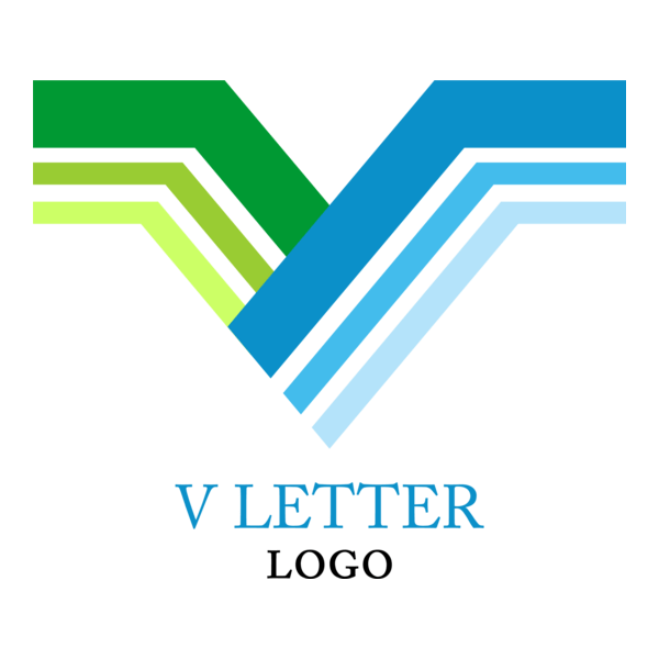 V Line Techno Letter Logo PNG Vector