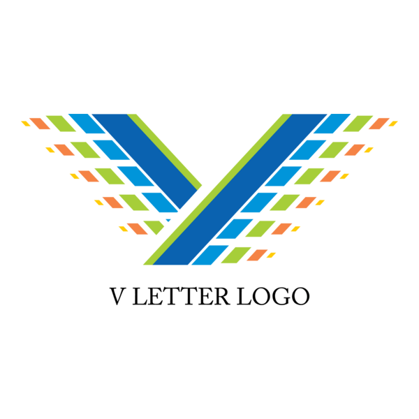 V Pixel Letter Logo PNG Vector