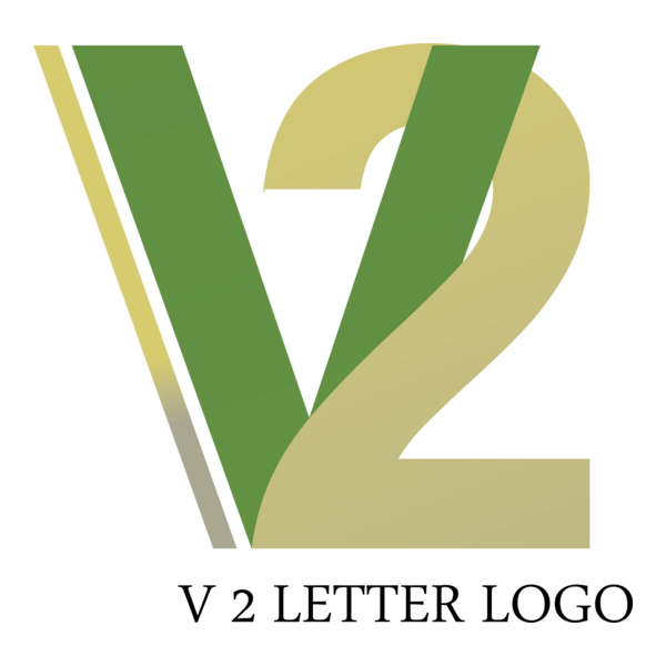 V2 Letter Logo PNG Vector