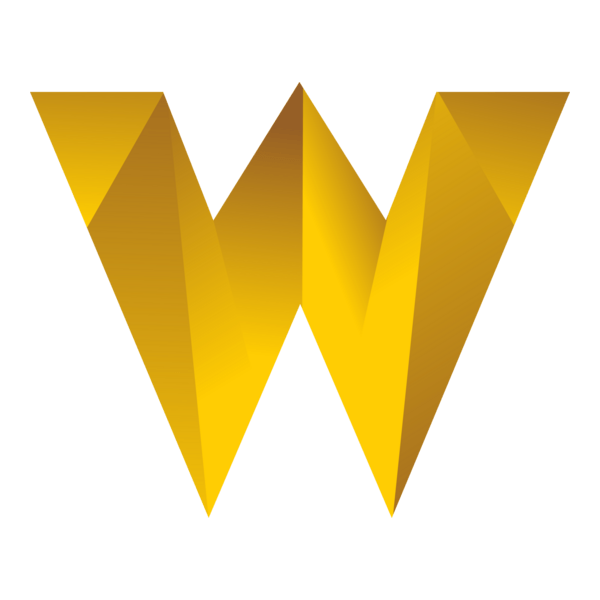 W Gold Letter Logo PNG Vector