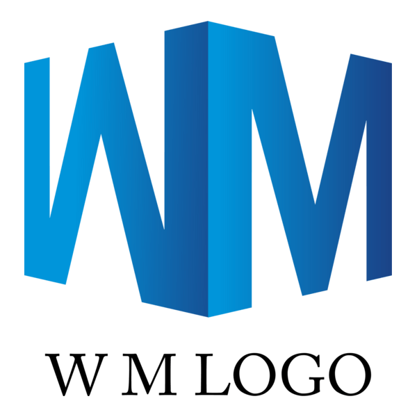 W M 3d Letter Logo PNG Vector