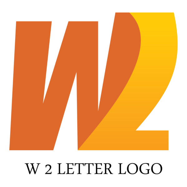 W2 Letter Logo PNG Vector