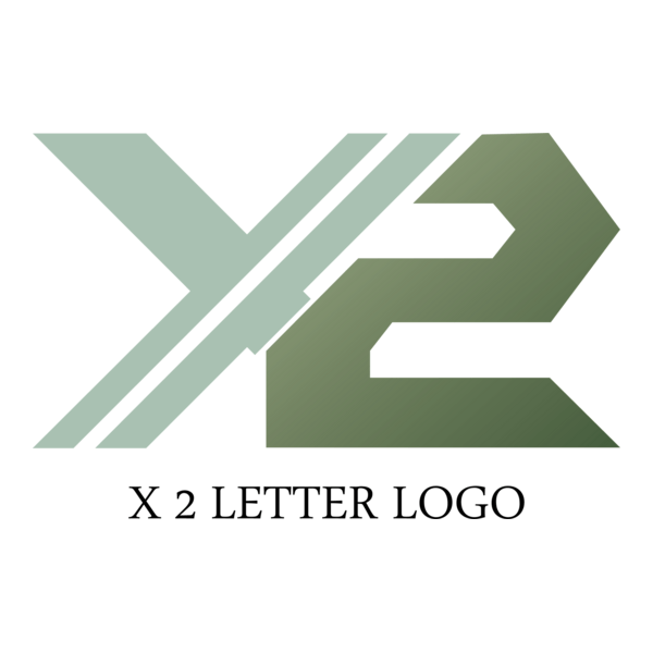 X2 Letter Logo PNG Vector