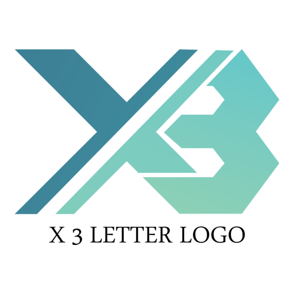 X3 Letter Logo PNG Vector