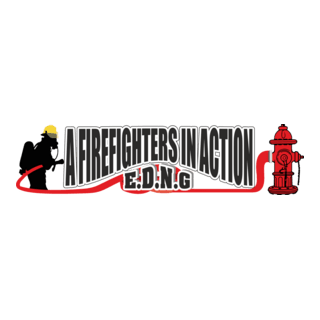 a firefighters in action Logo PNG Vector