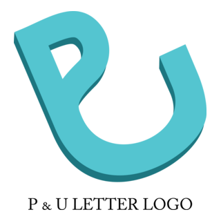 Alphabet P U Design Logo PNG Vector