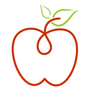 Apple Line Art Logo PNG Vector