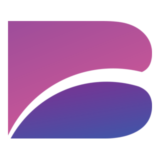 B Cut Letter Logo PNG Vector