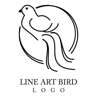 Bird Line Art Logo PNG Vector