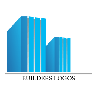 Blue Building Construction Logo PNG Vector