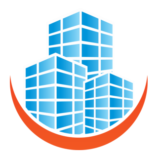Blue Building Logo PNG Vector