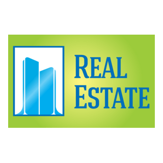 Blue Frame Real Estate Logo PNG Vector