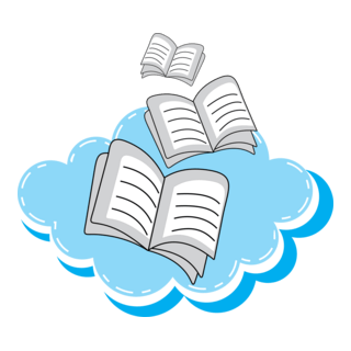 Book with Cloud Logo PNG Vector