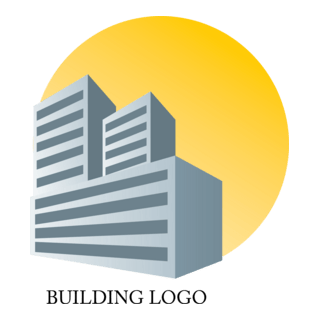 Building with Sun Logo PNG Vector