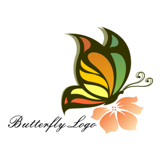 Butterfly Art Colour Logo PNG Vector