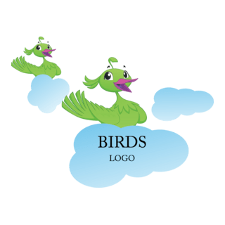 Cartoon Birds Logo PNG Vector