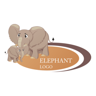 Cartoon Elephant Animal Logo PNG Vector