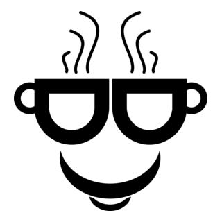 Coffee Cup Face Art Logo PNG Vector