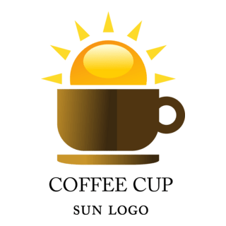 Coffee Shop Sun Food Logo PNG Vector