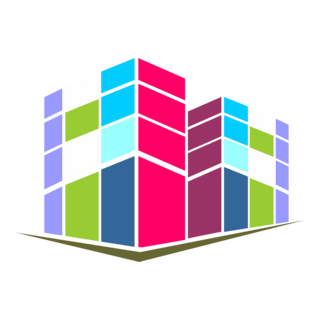 Colorful Building Constructions Logo PNG Vector