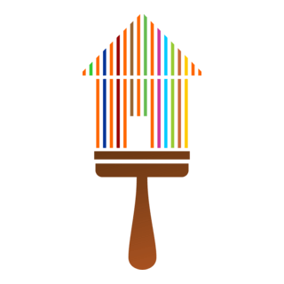 Colorful Building Paint Brush Logo PNG Vector