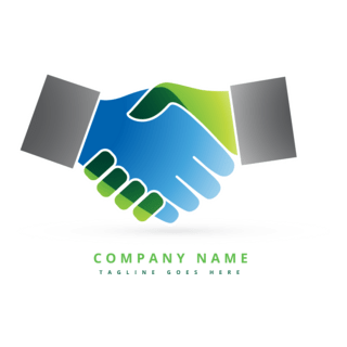 Colorful Hand Shake Logo PNG Vector