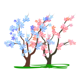 Colorful Trees Logo PNG Vector