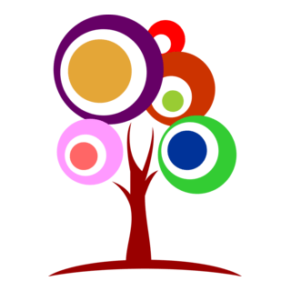 Colour Circle Tree Logo PNG Vector