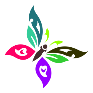 Colours Butterfly Logo PNG Vector