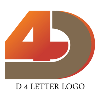 D4 Letter Logo PNG Vector