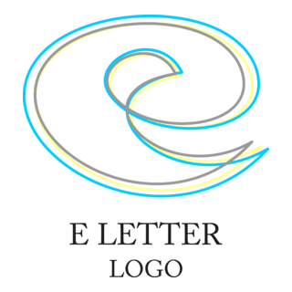 E Letter Line Drawing Logo PNG Vector
