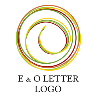 E O Letter Drawing Logo PNG Vector