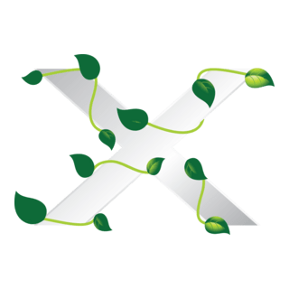Eco Letter X Logo PNG Vector