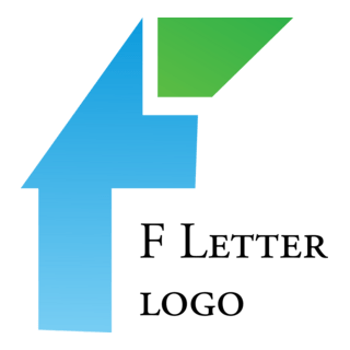 F Cut Letter Logo PNG Vector