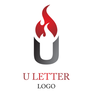 Fire U Letter Logo PNG Vector