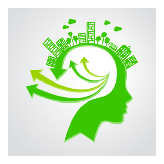 Girl Ecology Concept Illustration Logo PNG Vector