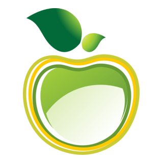 Green Apple Line Art Logo PNG Vector